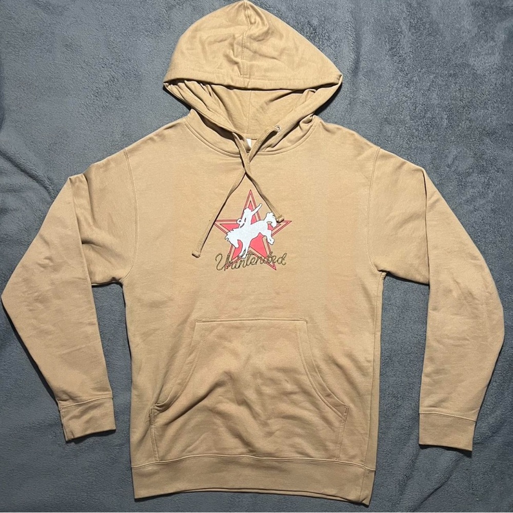 Tan Hoodie with Graphic Design